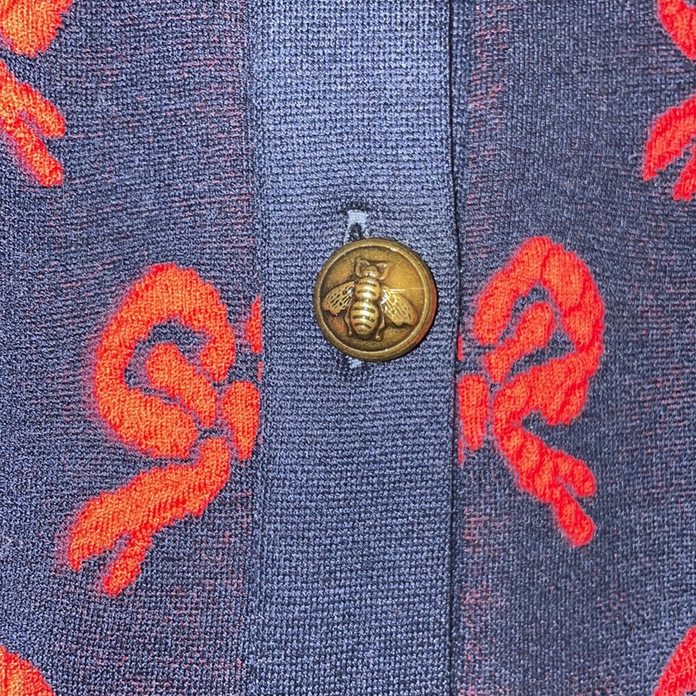 Gucci Navy and Red Bow Cardigan - Picture 2 of 9